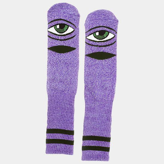 Toy Machine Sect Eye Crew Socks Purple Heather-Black Sheep Skate Shop