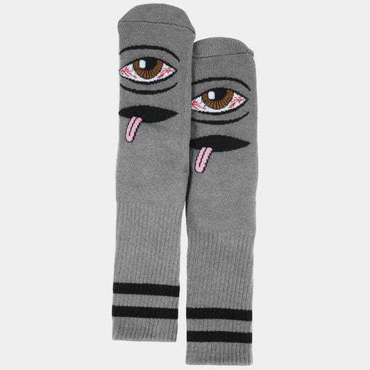 Toy Machine Skateboards Bloodshot Eye Crew Sock Grey-Black Sheep Skate Shop
