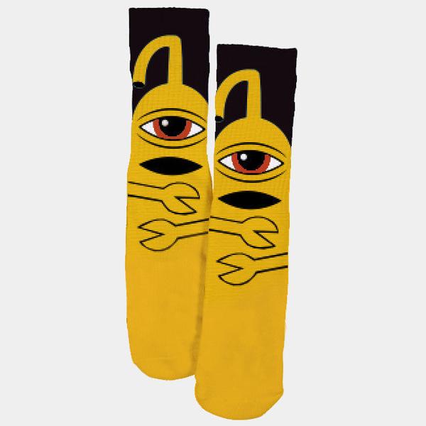 Toy Machine Skateboards Sect Hug Crew Sock Yellow-Black Sheep Skate Shop