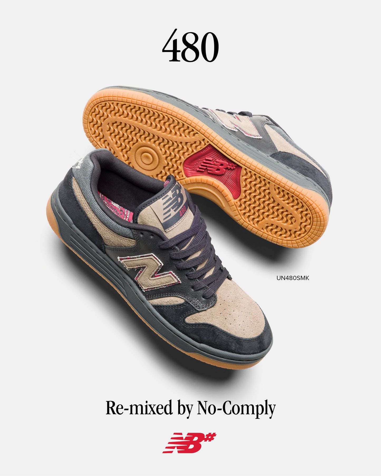 New Balance Numeric x No Comply 480 NM480SMK Black - Brown