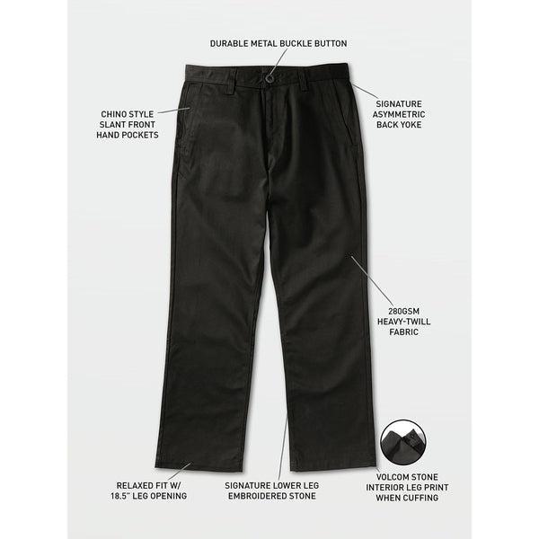 Volcom Stone Frickin Skate Chino Pant Black-Black Sheep Skate Shop