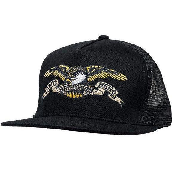 Anti Hero Eagle EMB Trucker Hat Black-Black Sheep Skate Shop