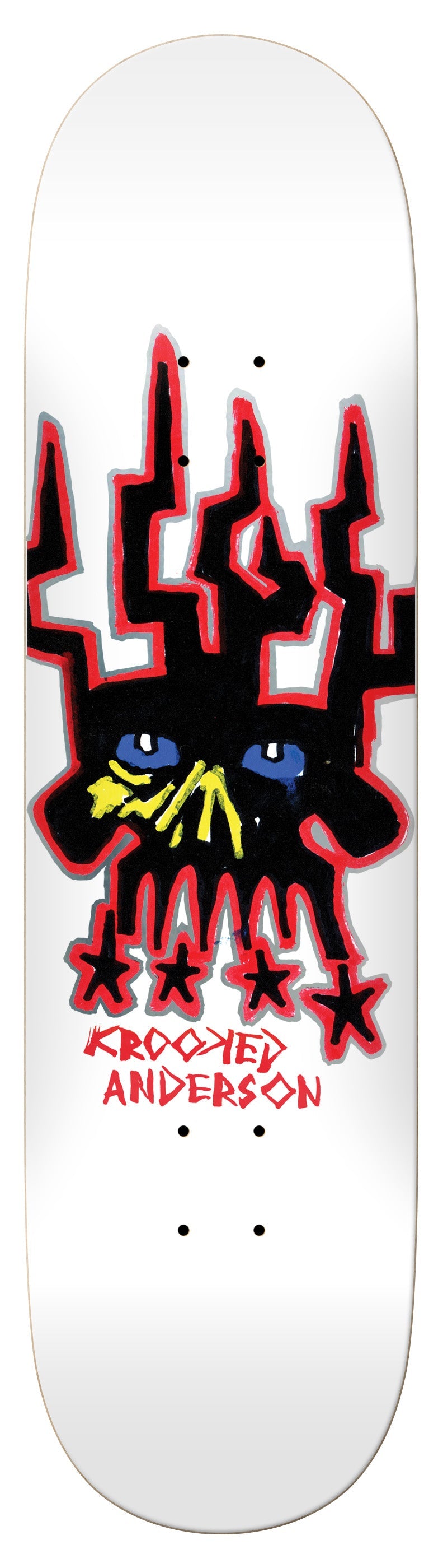 Krooked Skateboards Mike Anderson Skull King Deck 8.38"