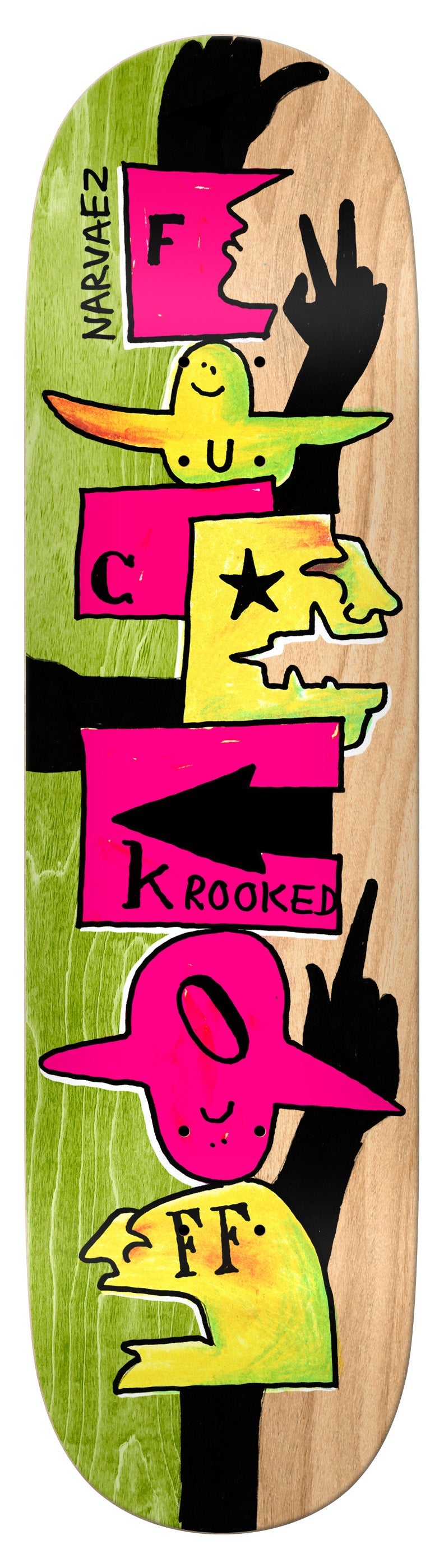 Krooked Skateboards Sam Narvaez F Off Deck 8.38"