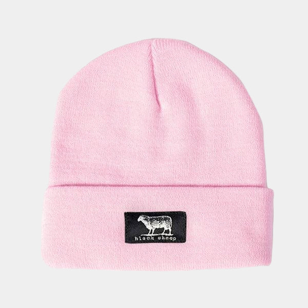 Black Sheep Label Series Cuff Beanie Light Pink-Black Sheep Skate Shop