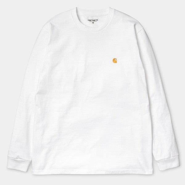 Carhartt WIP Chase Long Sleeve T-Shirt White - Gold-Black Sheep Skate Shop