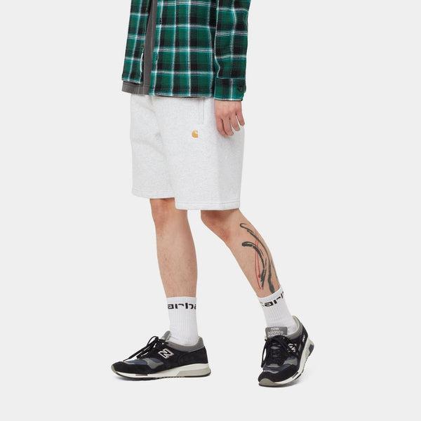 Carhartt WIP Chase Sweat Short Ash Heather - Gold-Black Sheep Skate Shop