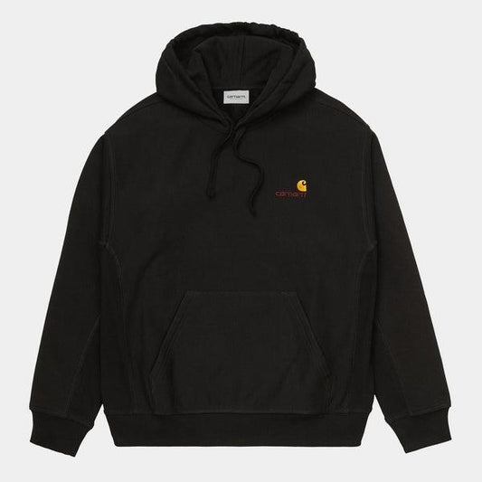 Carhartt WIP Hooded American Script Sweatshirt Black-Black Sheep Skate Shop