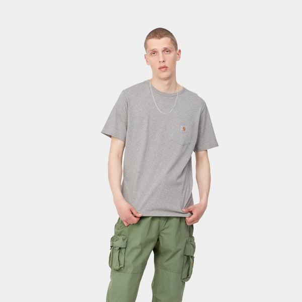 Carhartt WIP S/S Pocket T-Shirt Grey Heather-Black Sheep Skate Shop