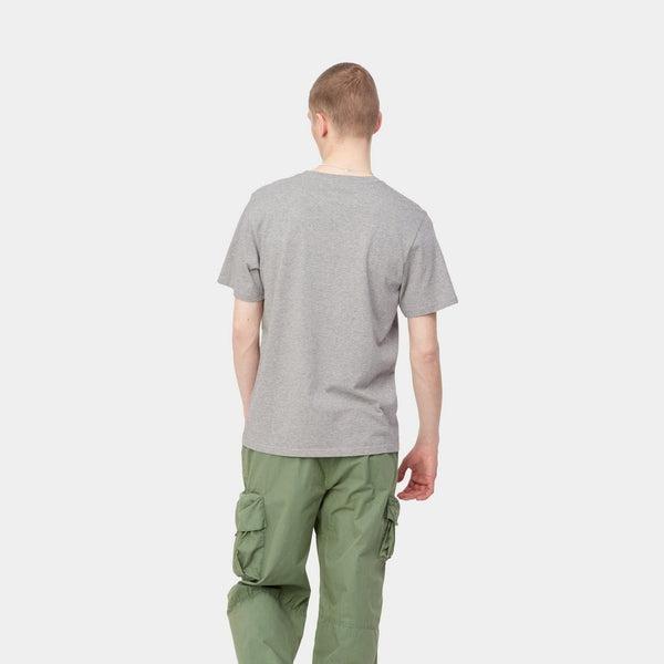 Carhartt WIP S/S Pocket T-Shirt Grey Heather-Black Sheep Skate Shop