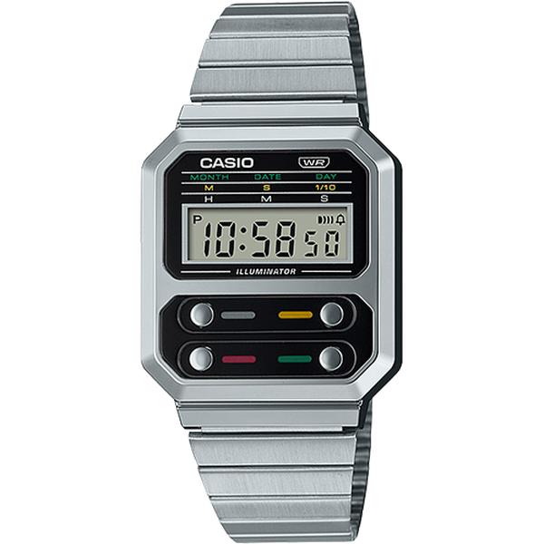 Casio Vintage Collection Digital Watch A100WE-1AVT Silver-Black Sheep Skate Shop