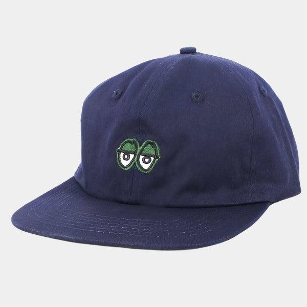 Krooked Eyes Unstructured Strapback Hat Navy - Dark Green-Black Sheep Skate Shop
