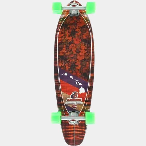 Layback Longboards Hawaiian Aloha Longboard Cruiser 38"-Black Sheep Skate Shop