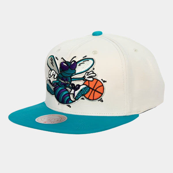 Mitchell & Ness Charlotte Hornets XL HWC Snapback Hat Natural-Black Sheep Skate Shop