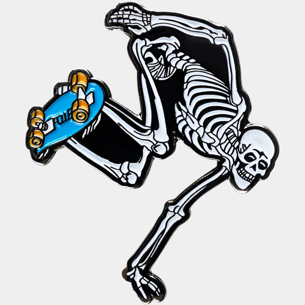 Powell Skeleton Lapel Pin - Blue-Black Sheep Skate Shop