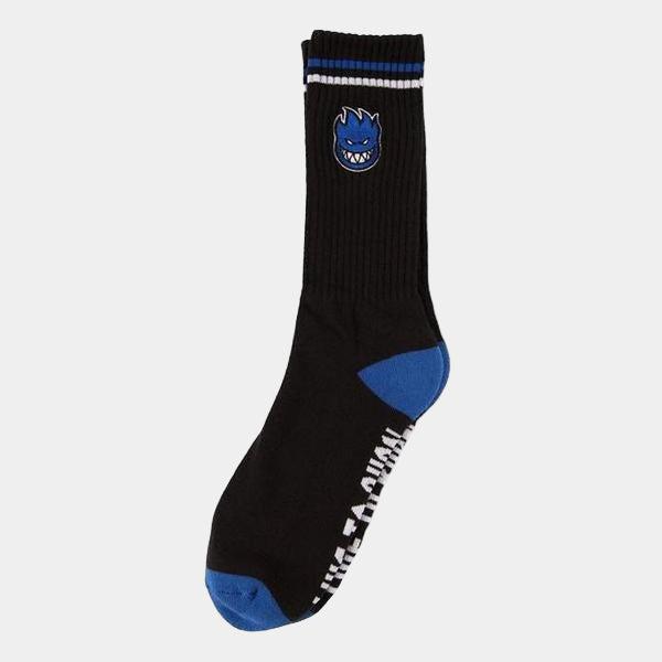 Spitfire Bighead Fill Embroidered Crew Socks Black - Blue-Black Sheep Skate Shop