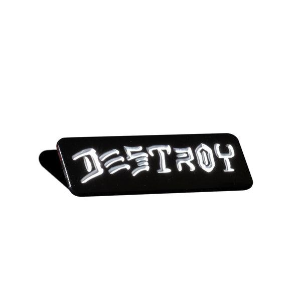 Thrasher Destroy Logo Lapel Pin Black - White-Black Sheep Skate Shop