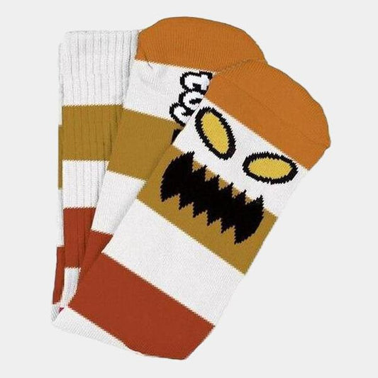 Toy Machine Monster Big Stripe Crew Sock Brown-Black Sheep Skate Shop
