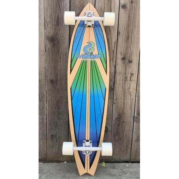 Layback Longboards Soul Ride Longboard Fishtail 40" Blue-Black Sheep Skate Shop