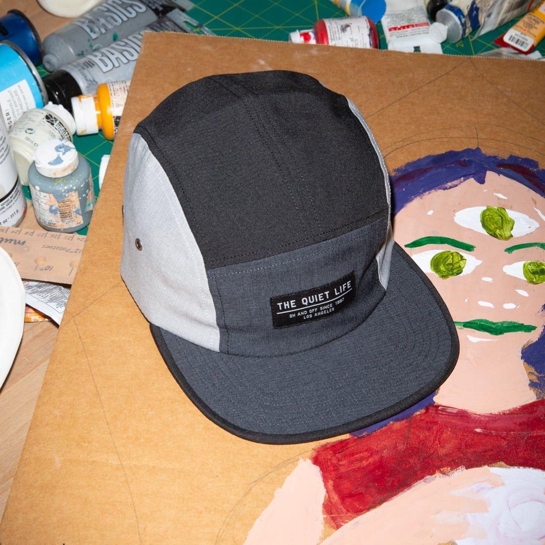 The Quiet Life Xanadu Color Blocked 5 Panel Camper Hat Black - Grey