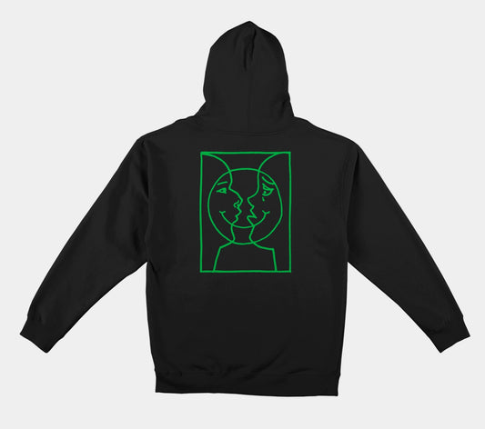 Krooked Skateboards Moonsmile Raw Hoody Black - Green