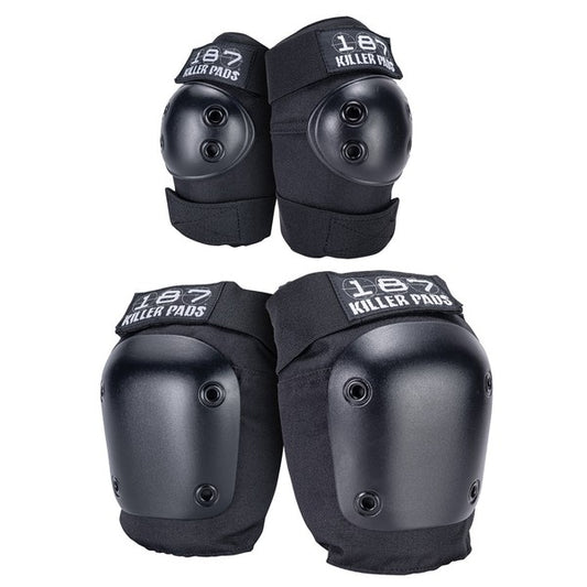 187 Combo Pad Set Knee / Elbow Black-Black Sheep Skate Shop