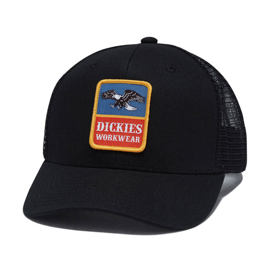 Dickies Workwear Eagle Patch Low Profile Twill Trucker Hat Black