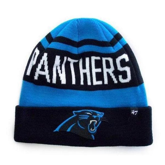 47 Brand Carolina Panthers Rift Cuff Knit Beanie Black-Black Sheep Skate Shop