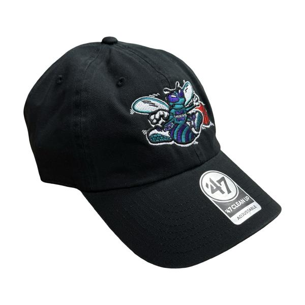 '47 Brand Retro Charlotte Hornets Clean Up Dad Hat Black-Black Sheep Skate Shop