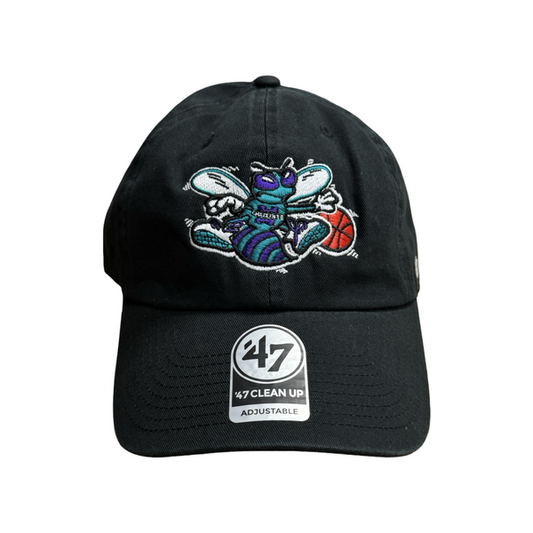 '47 Brand Retro Charlotte Hornets Clean Up Dad Hat Black-Black Sheep Skate Shop