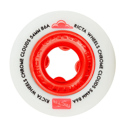 Ricta Wheels Chrome Clouds 54mm 86a White - Red