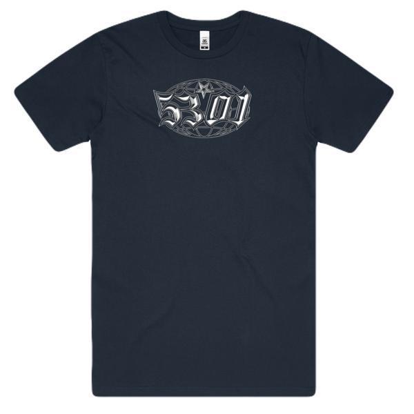 5301 CLT Globe Logo T-Shirt Navy-Black Sheep Skate Shop
