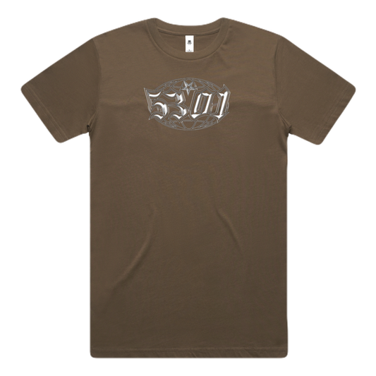 5301 CLT Globe Logo T-Shirt Walnut-Black Sheep Skate Shop