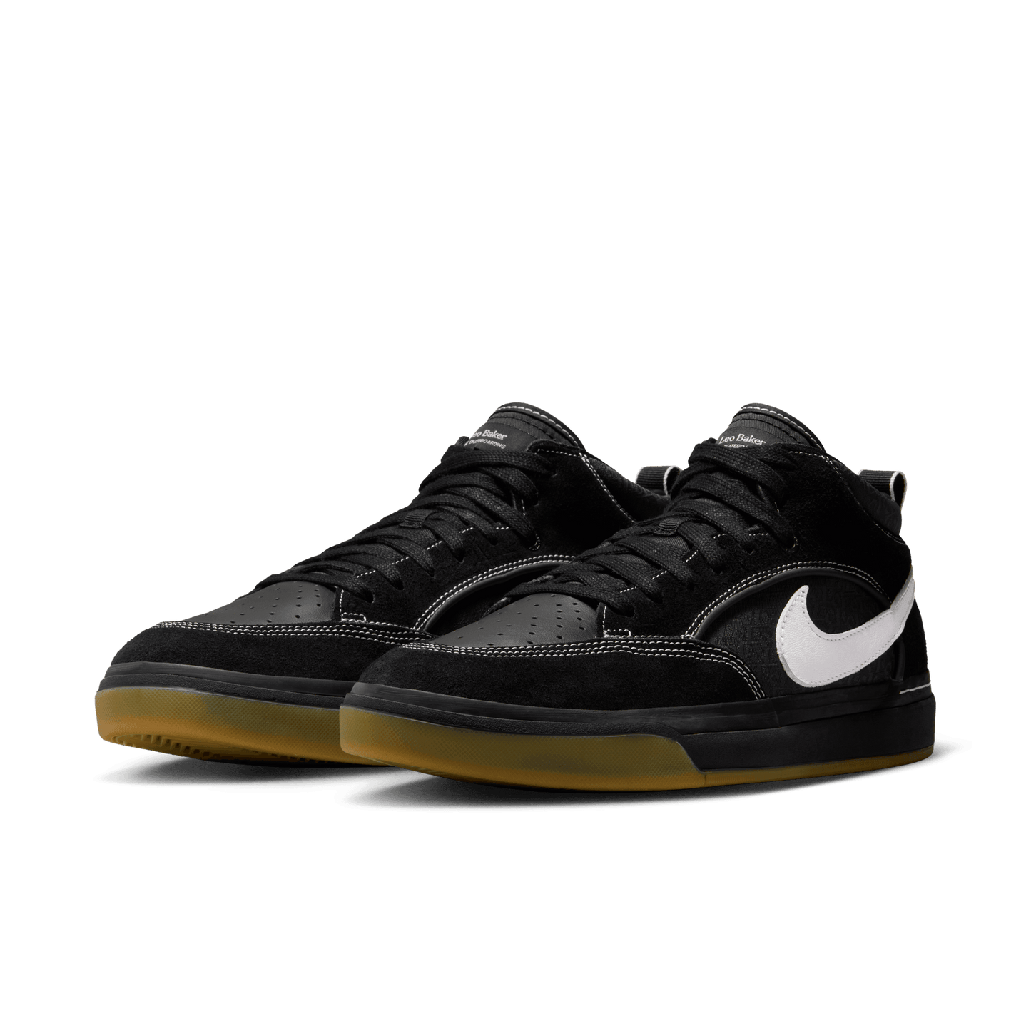 Nike SB React Leo Baker Skate Shoe Black - White - Gum - Light Brown