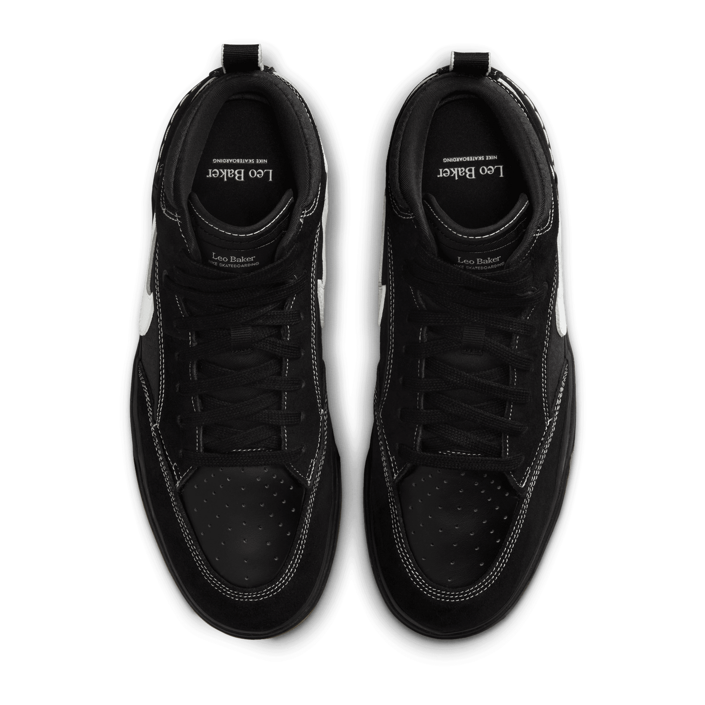 Nike SB React Leo Baker Skate Shoe Black - White - Gum - Light Brown
