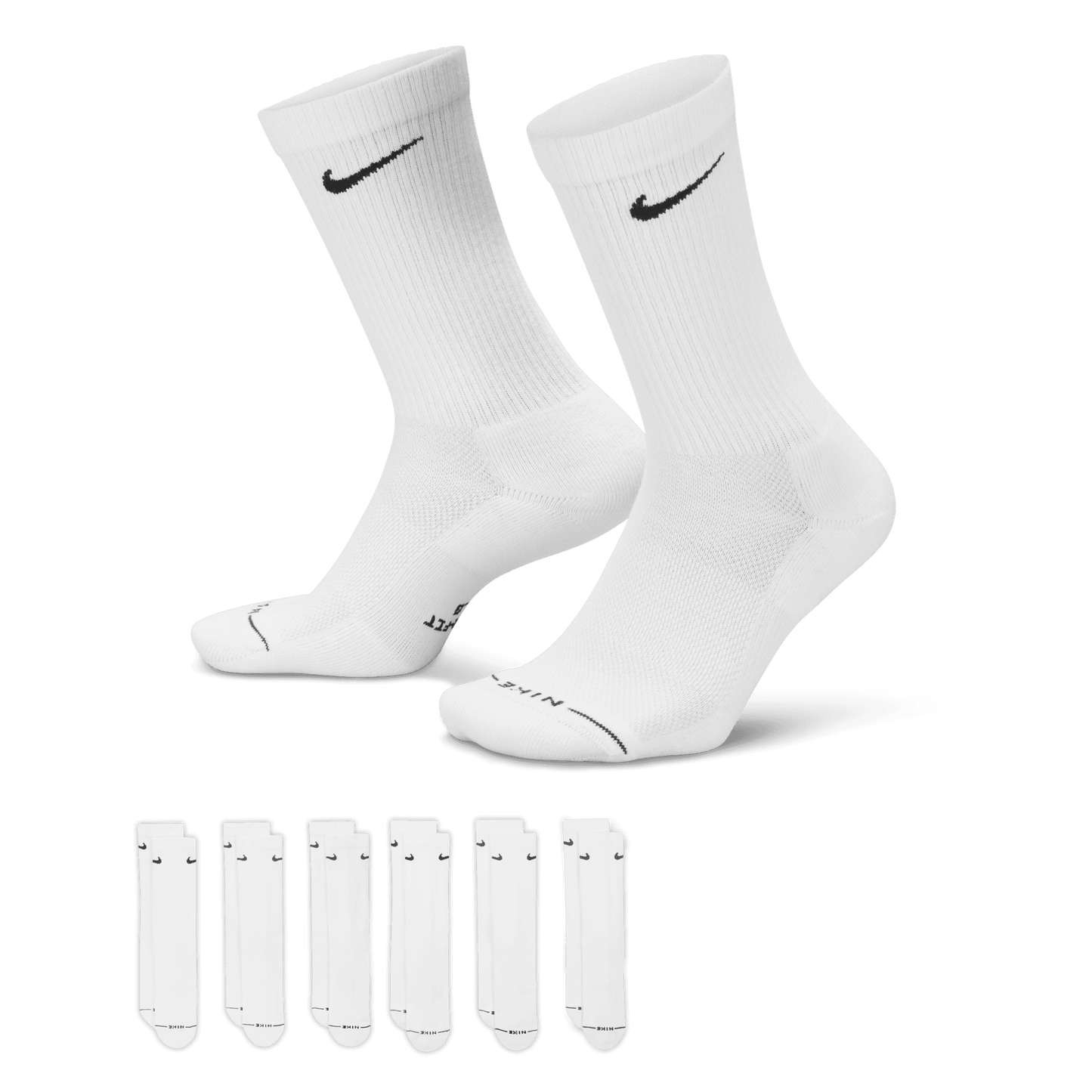 Nike Everyday Elevated Crew Socks 6-Pack White