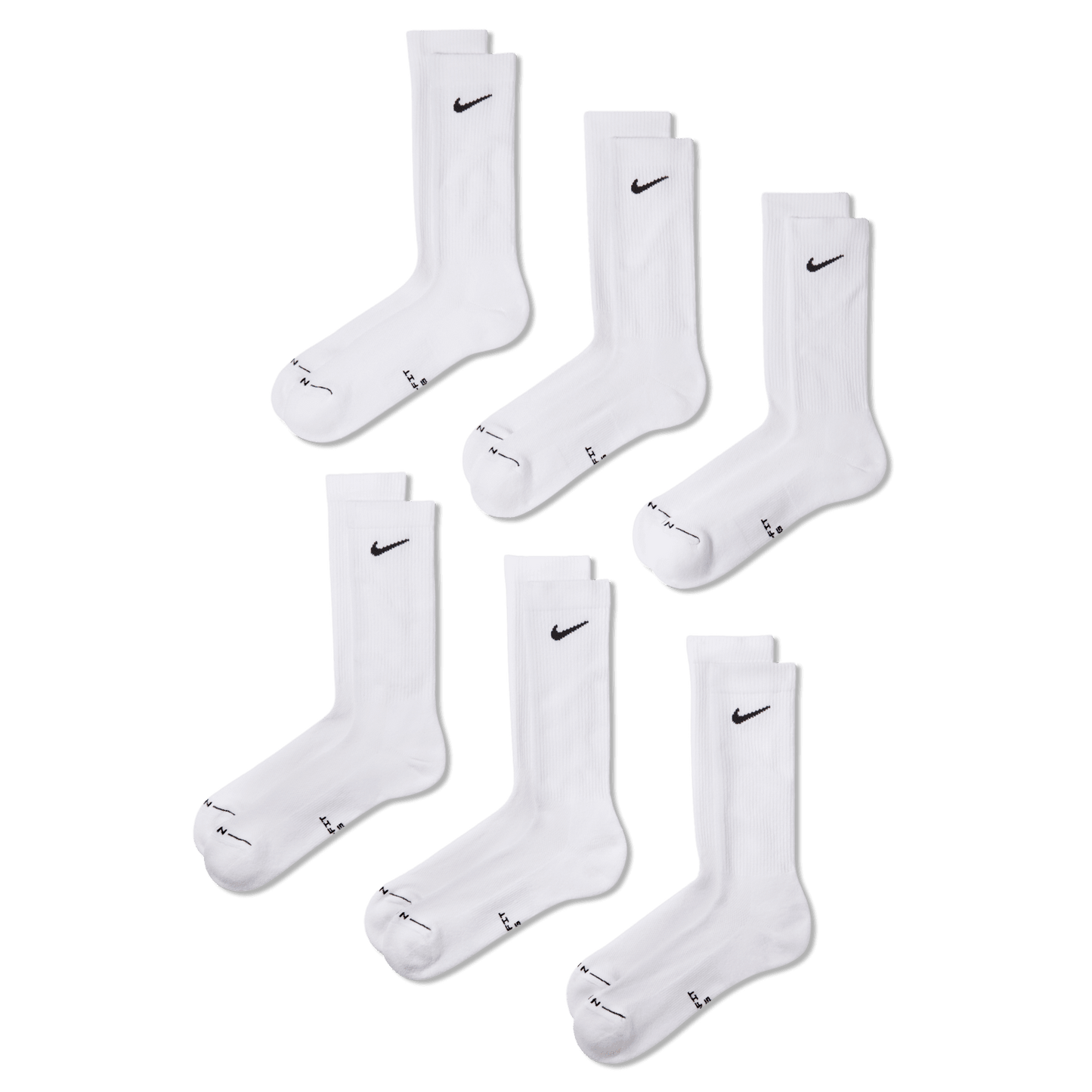 Nike Everyday Elevated Crew Socks 6-Pack White
