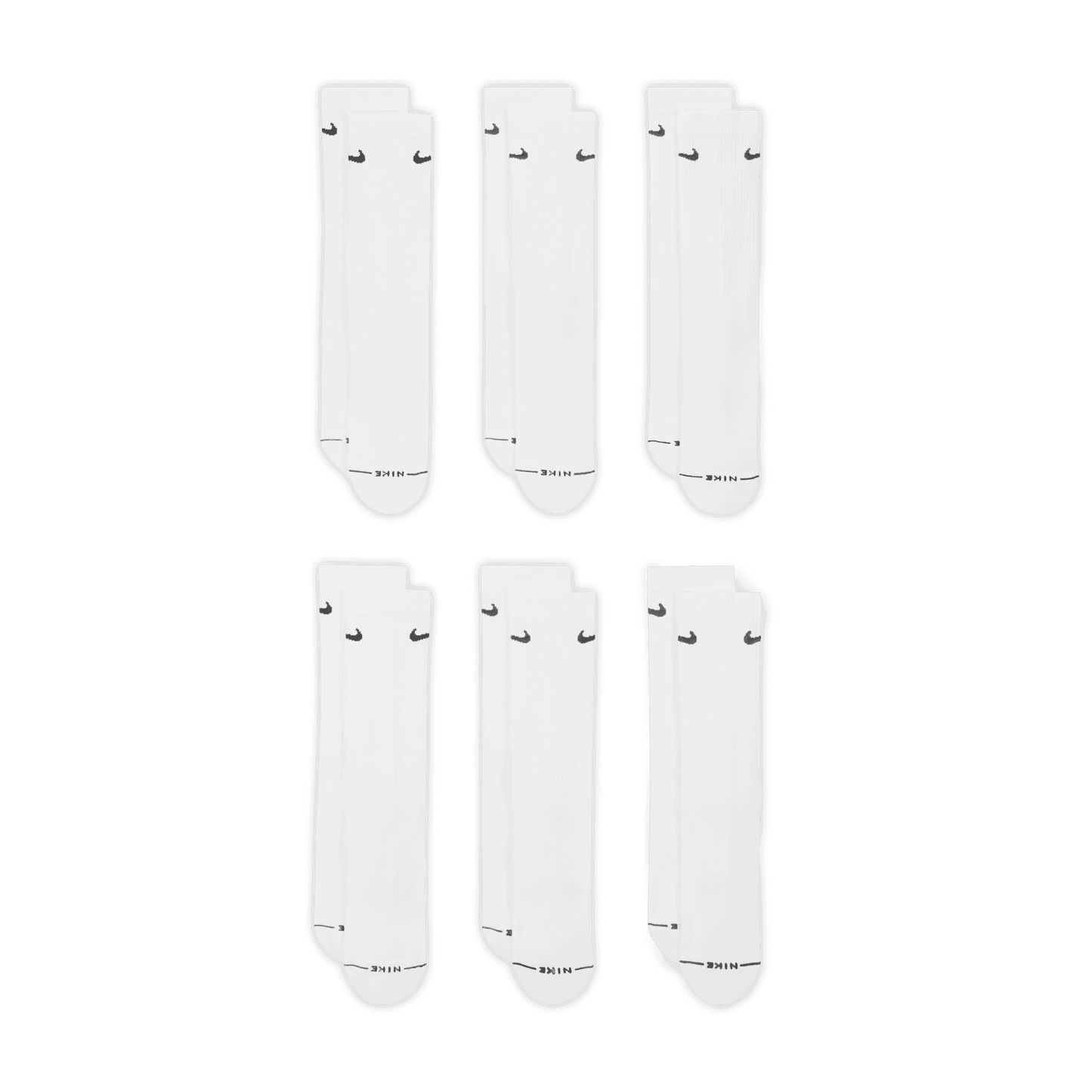 Nike Everyday Elevated Crew Socks 6-Pack White