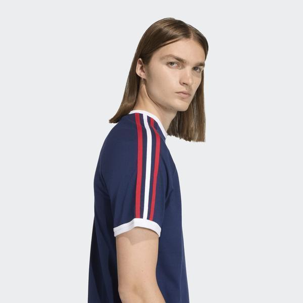 Adidas 3 Stripes Tee Dark Blue - White - Red-Black Sheep Skate Shop