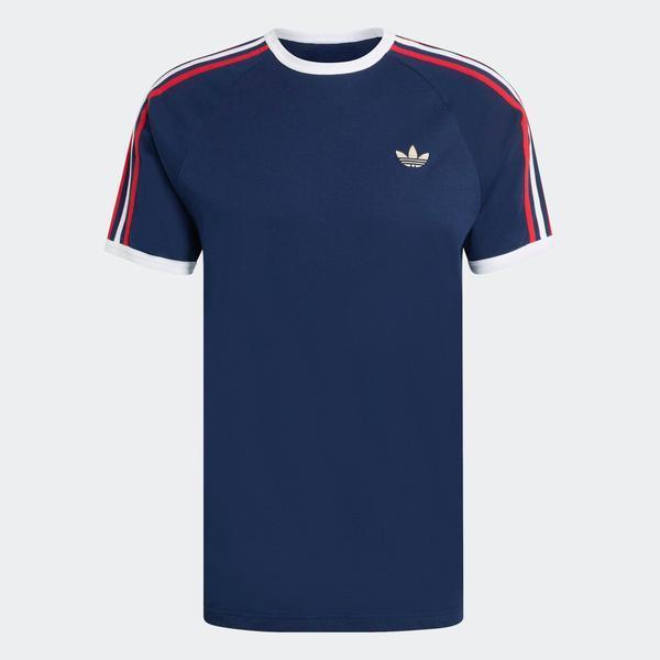 Adidas 3 Stripes Tee Dark Blue - White - Red-Black Sheep Skate Shop