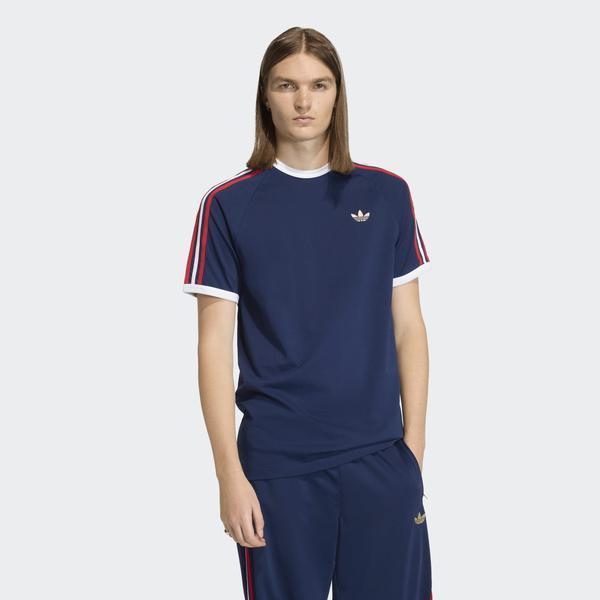 Adidas 3 Stripes Tee Dark Blue - White - Red-Black Sheep Skate Shop