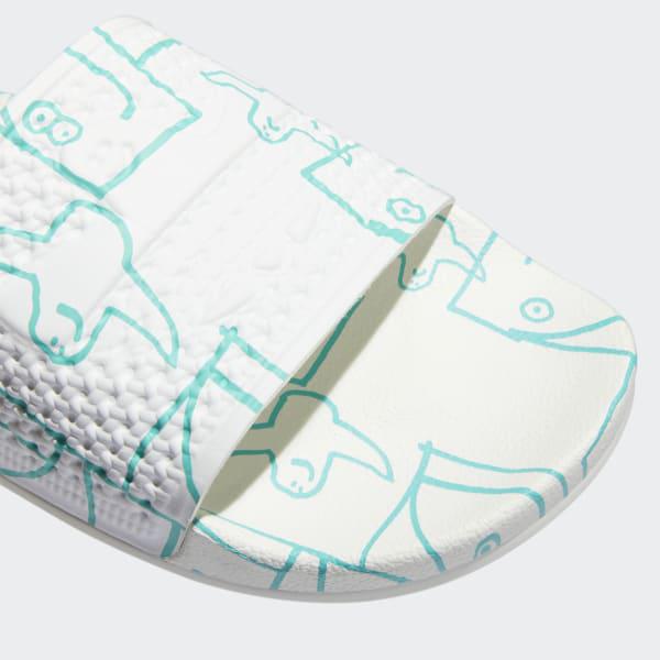 Adidas Mark Gonzales Allover Print Shmoofoil Slides Cloud White - Semi Mint Rush - Core Black-Black Sheep Skate Shop