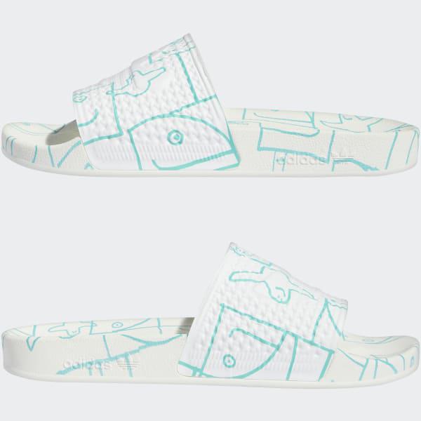 Adidas Mark Gonzales Allover Print Shmoofoil Slides Cloud White - Semi Mint Rush - Core Black-Black Sheep Skate Shop
