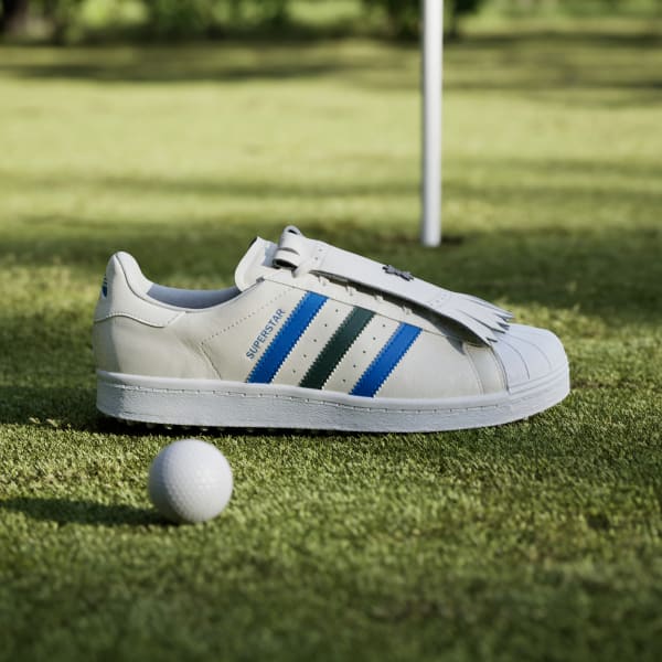 Adidas Rolling Links Superstar Spikeless Golf Shoes White - Collegiate Green - Blue Bird-Black Sheep Skate Shop