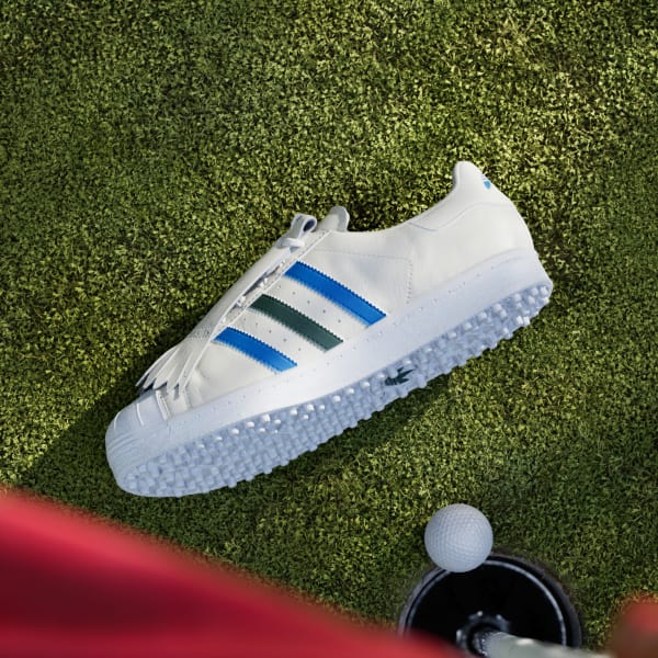 Adidas Rolling Links Superstar Spikeless Golf Shoes White - Collegiate Green - Blue Bird-Black Sheep Skate Shop