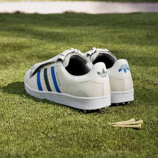 Adidas Rolling Links Superstar Spikeless Golf Shoes White - Collegiate Green - Blue Bird-Black Sheep Skate Shop