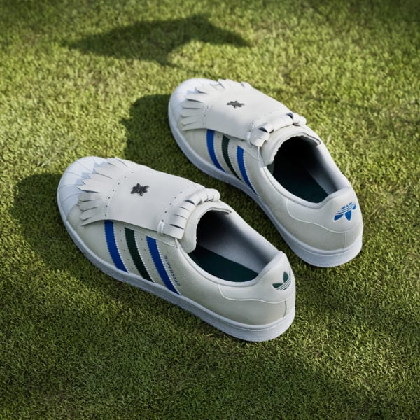 Adidas Rolling Links Superstar Spikeless Golf Shoes White - Collegiate Green - Blue Bird-Black Sheep Skate Shop