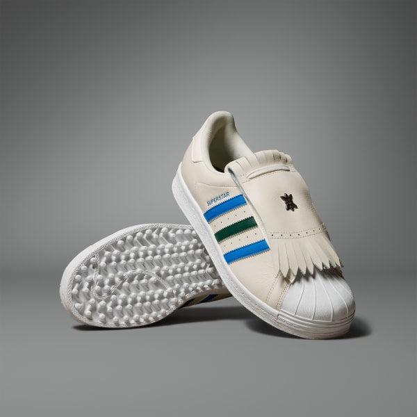 Adidas Rolling Links Superstar Spikeless Golf Shoes White - Collegiate Green - Blue Bird-Black Sheep Skate Shop