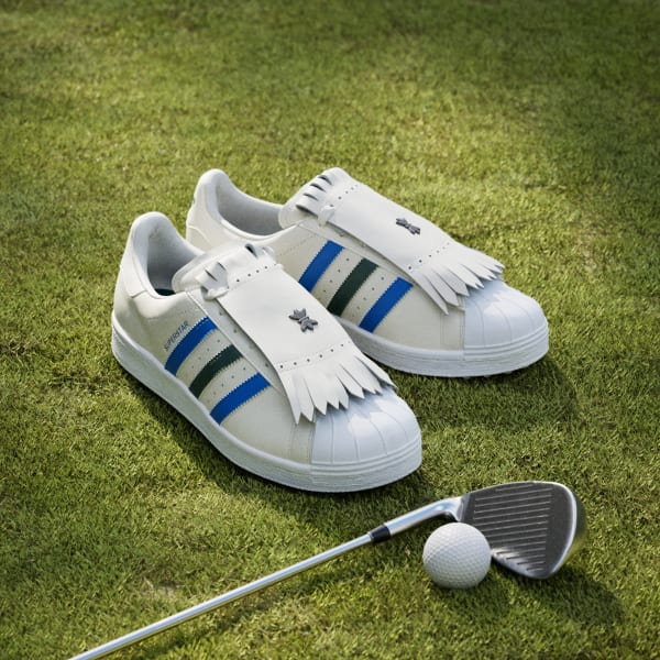 Adidas Rolling Links Superstar Spikeless Golf Shoes White - Collegiate Green - Blue Bird-Black Sheep Skate Shop