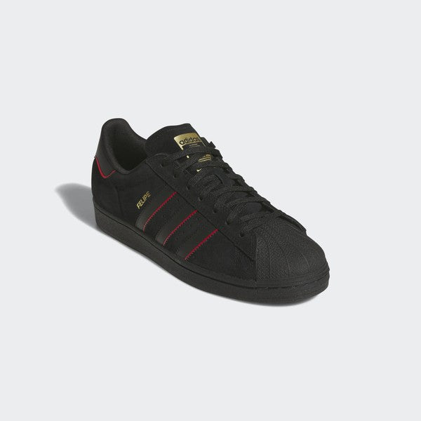 Adidas x Felipe Gustavo Superstar ADV Core Black - Better Scarlet - Gold Metallic-Black Sheep Skate Shop